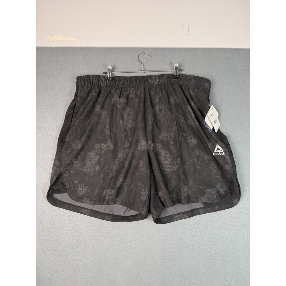 Reebok Pace Breaker Woven Shorts Mens 2XL Black Print RBK-DRY REM223SH35118